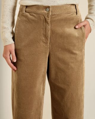 EILEEN FISHER Organic-Cotton Corduroy Ankle Lantern Pants | Garnet