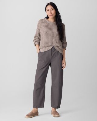 EILEEN FISHER Organic-Cotton Ankle Barrel Pants | Garnet Hill
