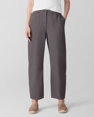 EILEEN FISHER Organic-Cotton Ankle Barrel Pants | Garnet Hill