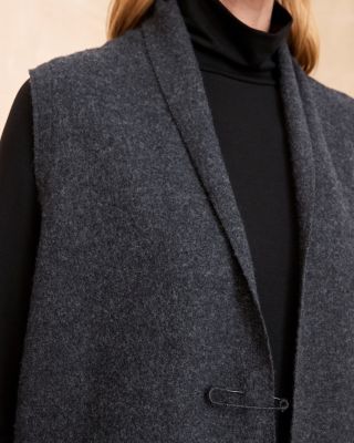 EILEEN FISHER Boiled Wool Long Vest | Garnet Hill