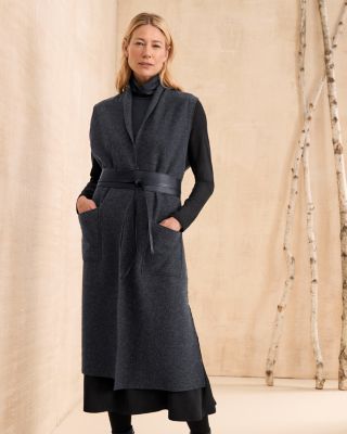 EILEEN FISHER Boiled Wool Long Vest | Garnet Hill