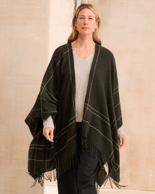 EILEEN FISHER Wool Twill Plaid Serape | Garnet Hill