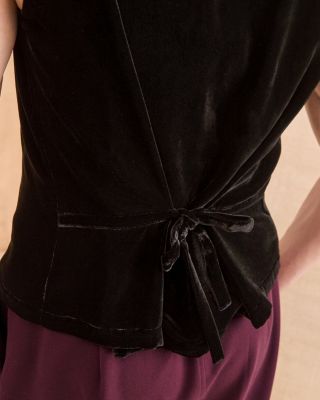 EILEEN FISHER V-Neck Velvet Vest | Garnet Hill