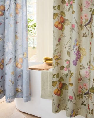 Chelsea Garden Linen & Organic-Cotton Shower Curtain | Garnet Hill