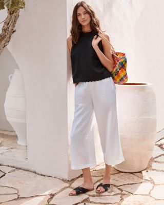 パンツ Phlannel Wool Linen Cropped Trousers Linen Cropped Pants For Women - FLAX