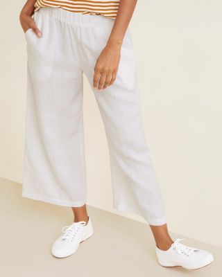 Linen Print Easy Pants