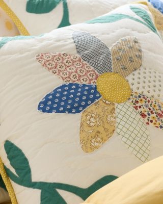 Vintage Blooms Appliqué Pillow Cover | Garnet Hill
