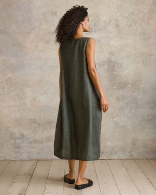 EILEEN FISHER Organic-Linen Dlav Lantern Dress | Garnet Hill