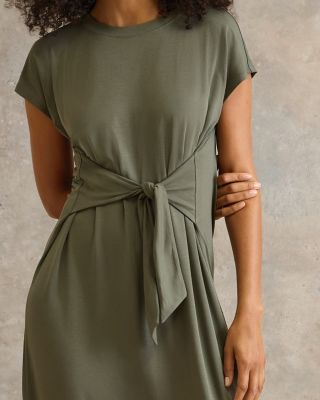 mini linen halter dress Halter Neck Linen Dress Green / M