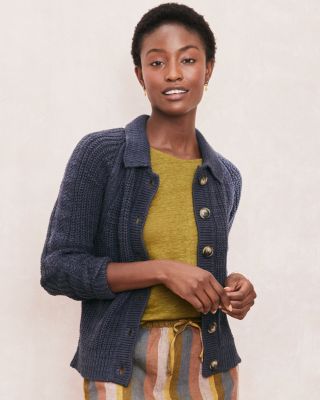 Isle Linen & Cotton Relaxed Cardigan | Garnet Hill