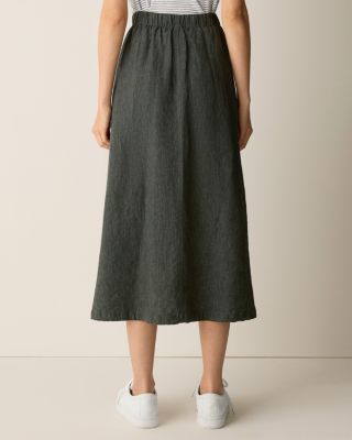 EILEEN FISHER Washed Organic-Linen Délavé Cargo Skirt | Garnet Hill