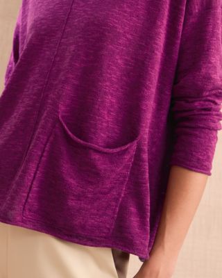 EILEEN FISHER Organic Linen & Cotton Slub Pocket V-Neck Sweater