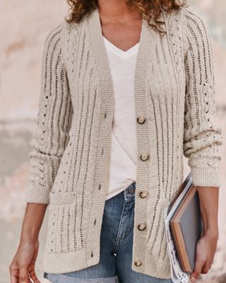 Organic-Cotton Boyfriend Cardigan | Garnet Hill