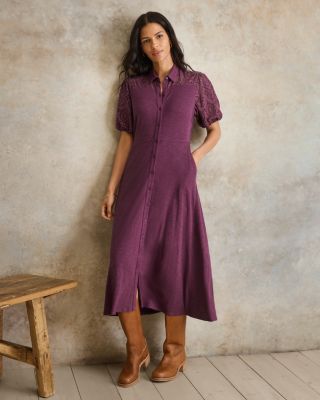Ingrid Mixed-Media Knit Dress | Garnet Hill