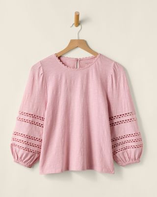 Nicole Lace-Detail Knit Top | Garnet Hill