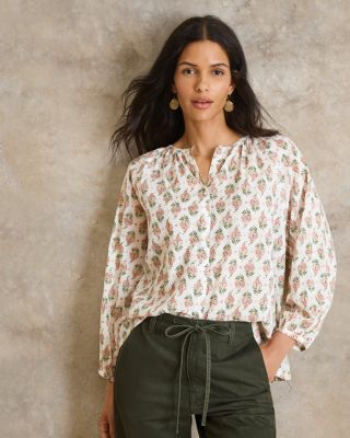 Cleo Oversized Cotton Voile Blouse | Garnet Hill