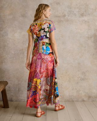 johnny was uptown high slit knit dress Magnolia Patchwork Maxi 15.5 34/35