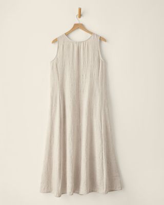 EILEEN FISHER Organic-Linen Sheen Midi Dress | Garnet Hill