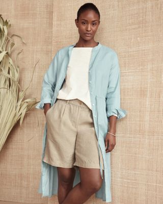 EILEEN FISHER Organic-Linen High-Waisted Shorts | Garnet Hill