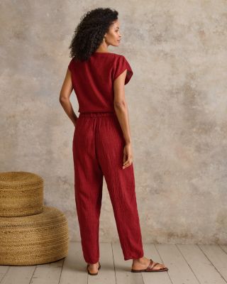 EILEEN FISHER Organic-Linen Stripe Lantern Pants | Garnet Hill