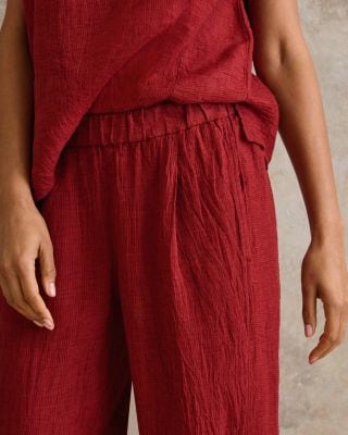 EILEEN FISHER Organic-Linen Stripe Lantern Pants | Garnet Hill