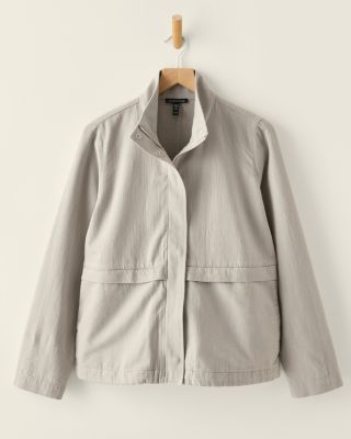 EILEEN FISHER Organic Cotton & Linen Zip Jacket | Garnet Hill