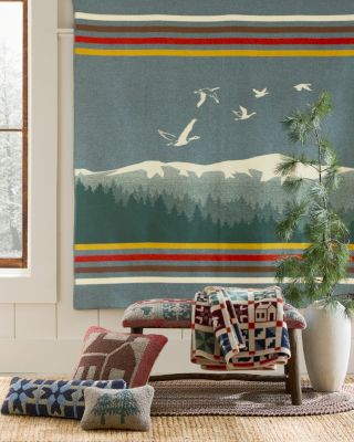 布団・毛布 PENDLETON Rock Point Ivory /Ron Herman Garnet Hill x Pendleton White Mountains Throw | Garnet Hill