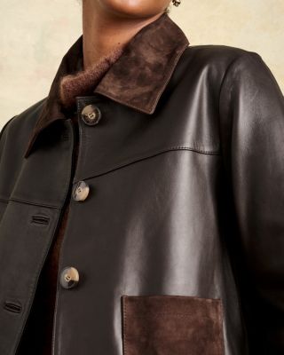 。betapost Leather coat Bernardo Cropped Leather Coat | Garnet Hill
