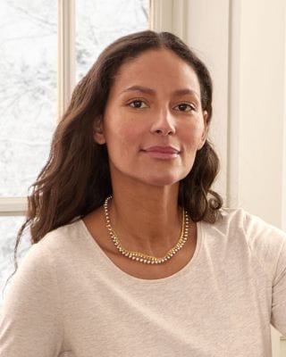 Jane Diaz Hand-Knotted Champagne Pearl Necklace | Garnet Hill