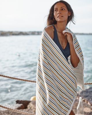 Signature Ribbed Multi-Stripe Beach Towel – Set of 2 | Garnet Hill