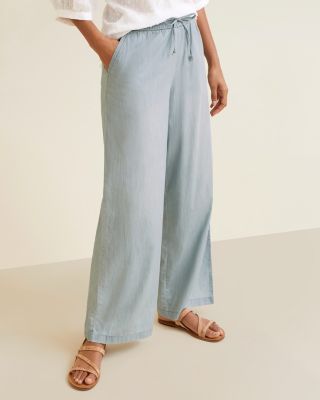 Pull-On Chambray Pants | Garnet Hill