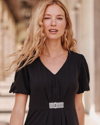 Orion Embroidered Knit Dress | Garnet Hill