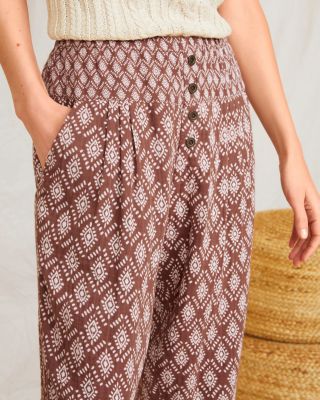 Organic-Cotton Gauze Gathered Pants | Garnet Hill