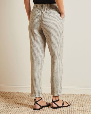 パンツ ANTONELLI FIRENZE RYAN - Loose linen trousers Italian Microcheck High-Rise Trouser in Pants & Shorts | Vince
