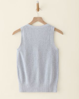 GARNETT HILL linen & cotton sweater tank 2024