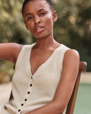 Helena Linen & Cotton Tank Sweater | Garnet Hill