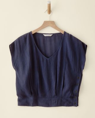 theory luxe ROW CREPE GEMMA 半袖ブラウス 42 Thallo Crêpe Top | Garnet Hill