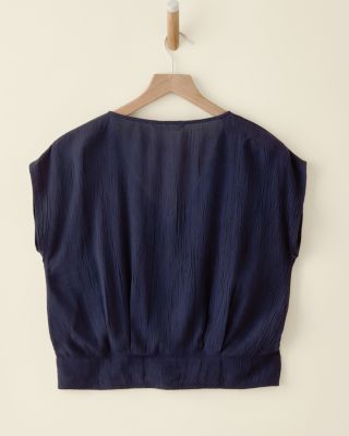 theory luxe ROW CREPE GEMMA 半袖ブラウス 42 Thallo Crêpe Top | Garnet Hill