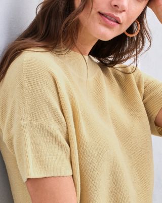 夏期セール★Arno Fischer / Der Garten EILEEN FISHER Organic-Cotton Pucker Ballet-Neck Top | Garnet
