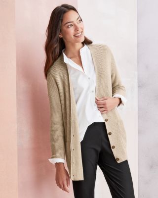 Eileen fisher organic cotton fluff boyfriend cardigan hotsell