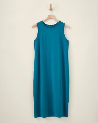 EILEEN FISHER Stretch-Jersey Crewneck Sleeveless Midi Dress