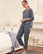 Relaxed Knit Fold-Over Cropped Pajamas