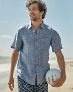 Men's Short-Sleeve Linen Shirt