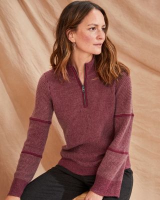 Cashmere Quarter-Zip Textured Sweater | Garnet Hill