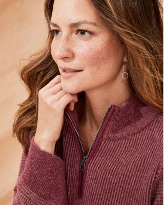 Cashmere Quarter-Zip Textured Sweater | Garnet Hill