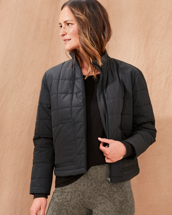 Cropped Boxy Quilted Coat | Garnet Hill