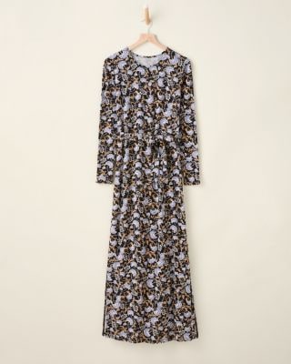 garnet hill garden party knit dress Garnet Hill 18 Pink Purple Garden Party Knit Dress V Neck Comfort