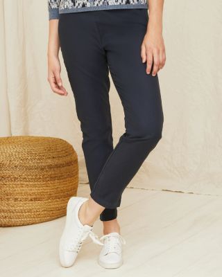 Side-Zip Slim Trousers