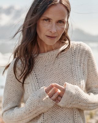 Mazie Cashmere Cabled Pullover | Garnet Hill