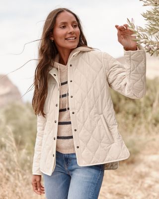 Womens quilted fall on sale jacket